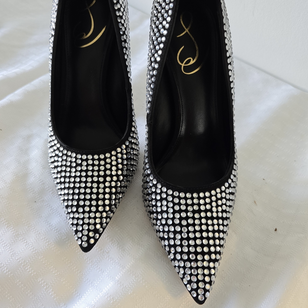 Sam Edelman Black Heels with Silver Embellishments